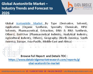 Global acetonitrile market