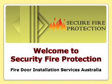 Fire Door Installation Services Australia