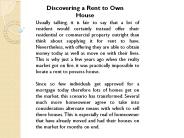 Discovering a Rent to Own House