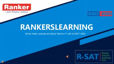 RankersLearning Online Lectures and Mock Test for JEE IIT EAMCET NEET Preparation (1)