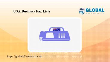 USA Business Fax Lists