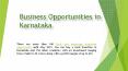 New Business and Franchise Opportunities in Karnataka PowerPoint PPT Presentation