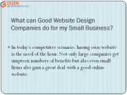 What can Good Website Design Companies do for my Small Business