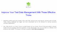 Improve your Test Data Management with These Effective Tricks