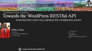 Towards the WordPress RESTful API