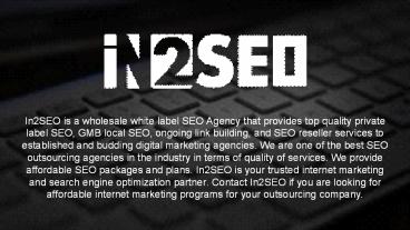 White Label SEO Services - In2SEO