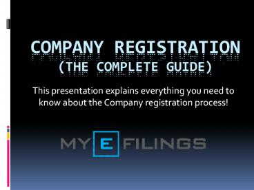 Company Registration - The Complete Guide