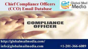 leekirstChief Compliance Officers (CCO) Email Database