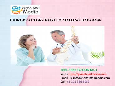 CHIROPRACTORS EMAIL & MAILING DATABASE