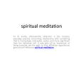 spiritual meditation PowerPoint PPT Presentation