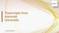 Transcripts from Amravati University PowerPoint PPT Presentation