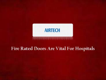 Fire Rated Doors Suppliers