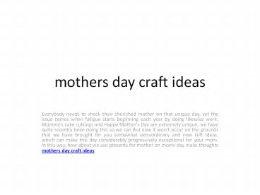 mothers day craft ideas