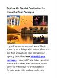 Himachal Tour Package PowerPoint PPT Presentation