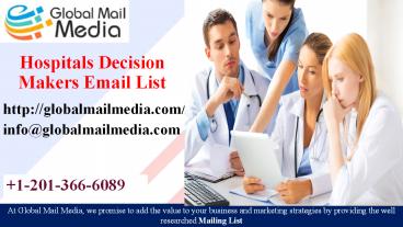 Hospitals Decision Makers Email List