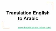 Translation English to Arabic