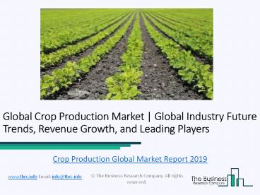 Global Crop Production Market Overview 2019-2022