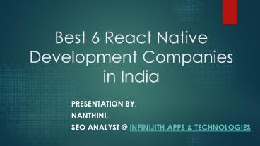 BEST 6 REACT NATIVE DEVELOPMENT COMPANIES IN INDIA