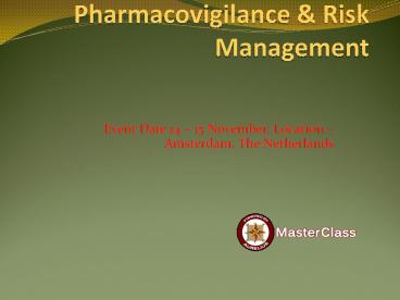 Pharmacovigilance masterclass (14)