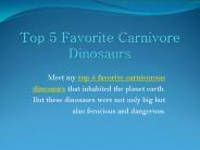 Top 5 Favorite Carnivore Dinosaurs (1)