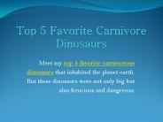 Top 5 Favorite Carnivore Dinosaurs