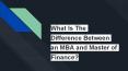 What is the difference between an MBA and Master Of Finance PowerPoint PPT Presentation