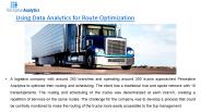 Using Data Analytics for Route Optimization