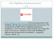 Repair of Fire Fighting System services