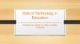 Role of Technology in Education - Avantika University PowerPoint PPT Presentation