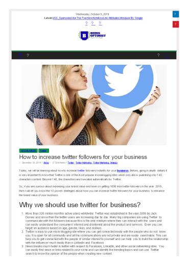 How To Increase Twitter Followers For Your Business