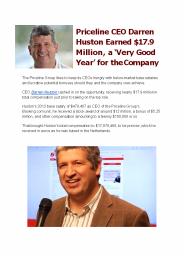 Priceline CEO Darren Huston Earned $17.9 Million