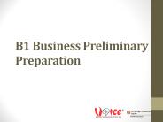B1 Business Preliminary Preparation