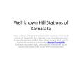 Well known Hill Stations of Karnataka PowerPoint PPT Presentation