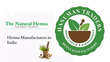 Henna Manufacturers in India
