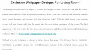 Exclusive Wallpaper Designs For Living Room
