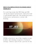 BEST COACHING INSTITUTE FOR IIT JEE IN DEHRADUN PowerPoint PPT Presentation