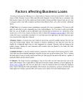 Factors affecting Business Loans PowerPoint PPT Presentation