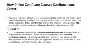 How Online Certificate Courses Can Boost your Career