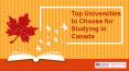 List of Universities in Canada for International Students PowerPoint PPT Presentation