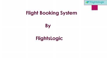 Flight Booking System