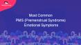 Most Common  PMS (Premenstrual Syndrome)  Emotional Symptoms PowerPoint PPT Presentation