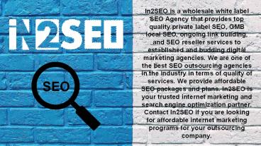 Wholesale White Label SEO - in2seo