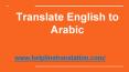 Translate English to Arabic PowerPoint PPT Presentation