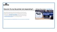 How do I fix my Hp printer not responding