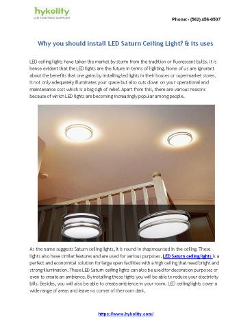 Why you should install LED Saturn Ceiling Light