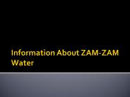 Information about Zam Zam Water