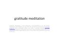 gratitude meditation PowerPoint PPT Presentation