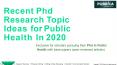 Recent phd research topic ideas for public health 2020 - Pubrica PowerPoint PPT Presentation