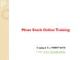 Mean Stack Online Training PowerPoint PPT Presentation