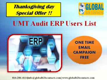 UMT Audit ERP Users data